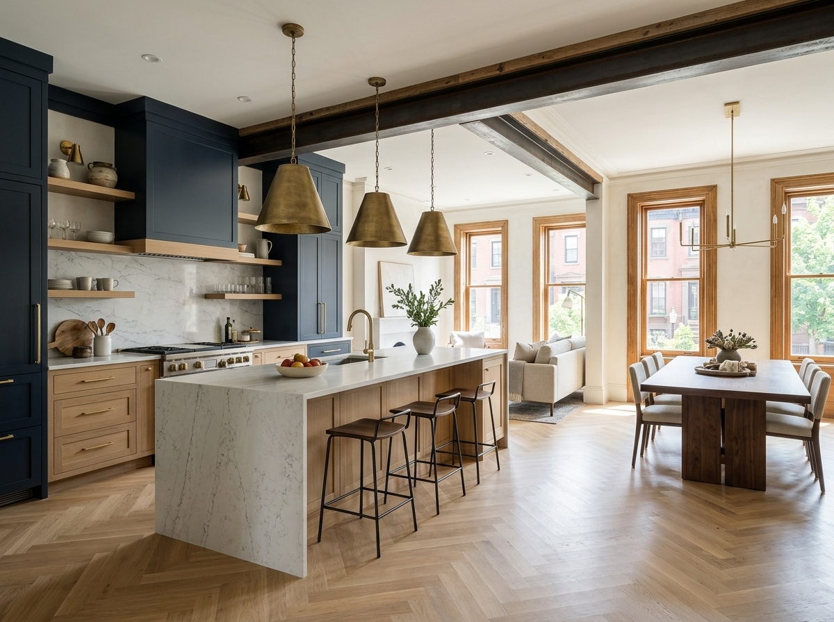 Open-concept kitchen remodel in Boston, MA