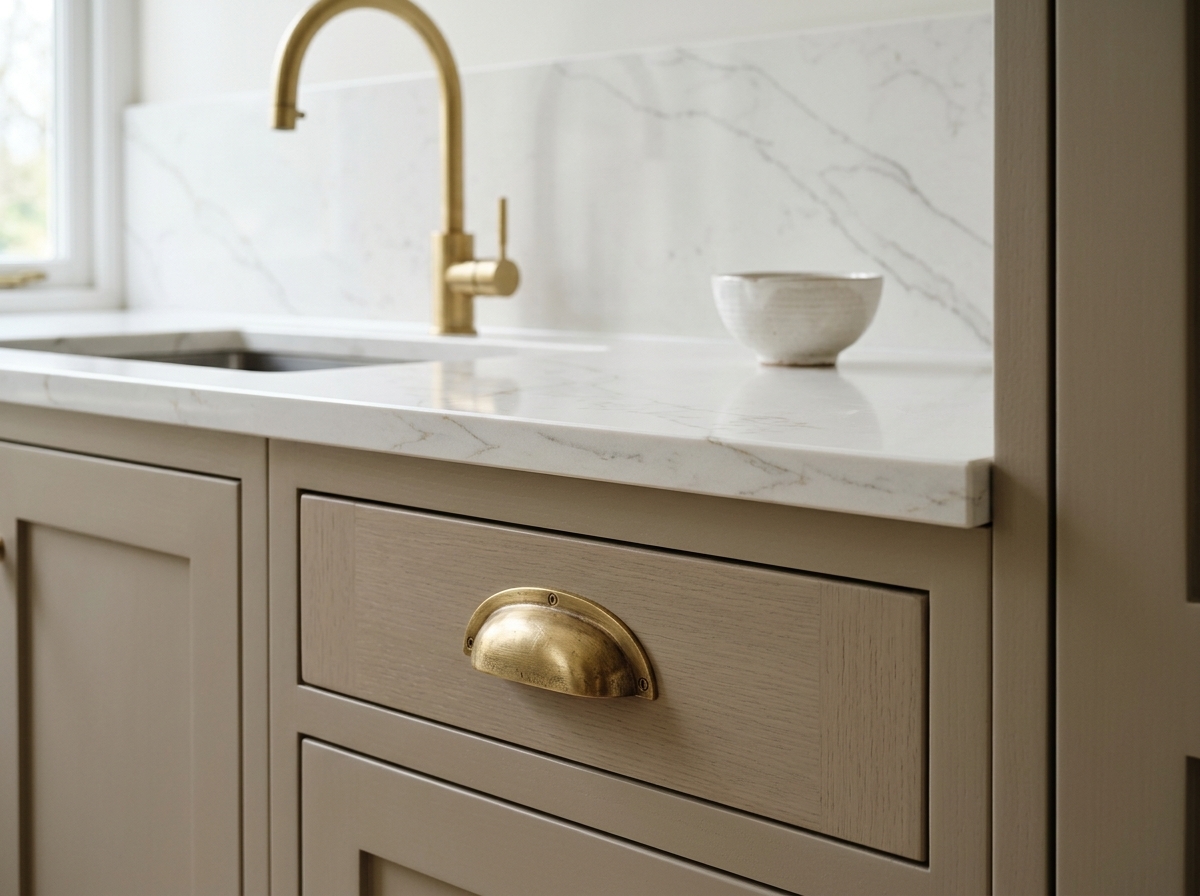 Custom cabinetry and countertop detail in Boston, MA